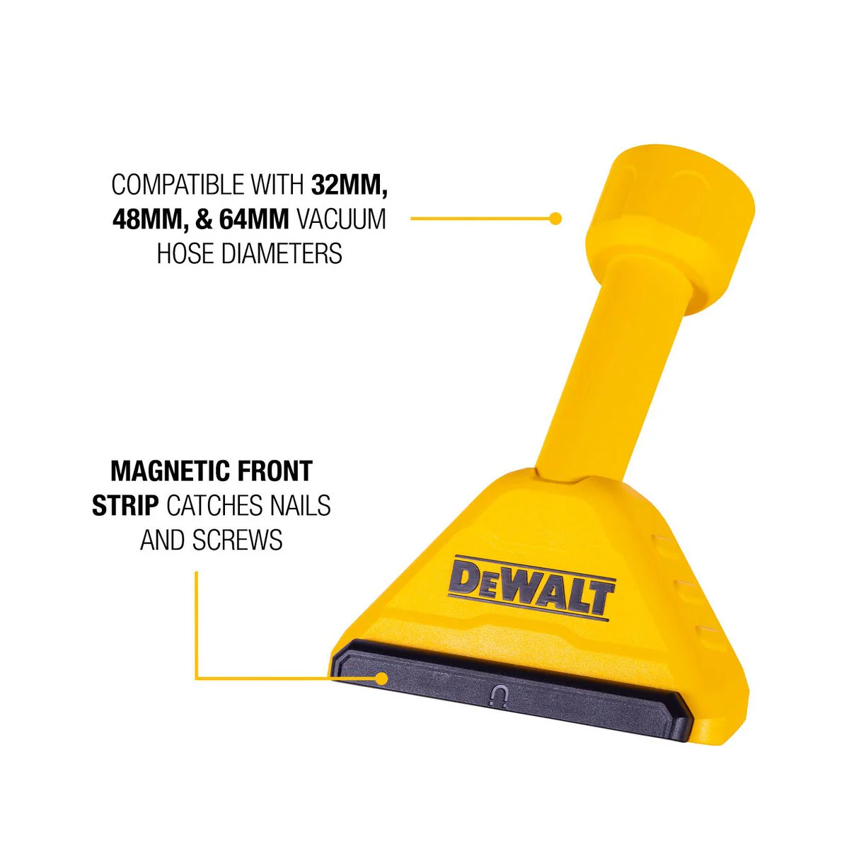 Dewalt Magnetic Nozzle Wet and Dry Vacuum Accessory - 175mm x 260mm - Black - Captures Metal Debris - Image 3