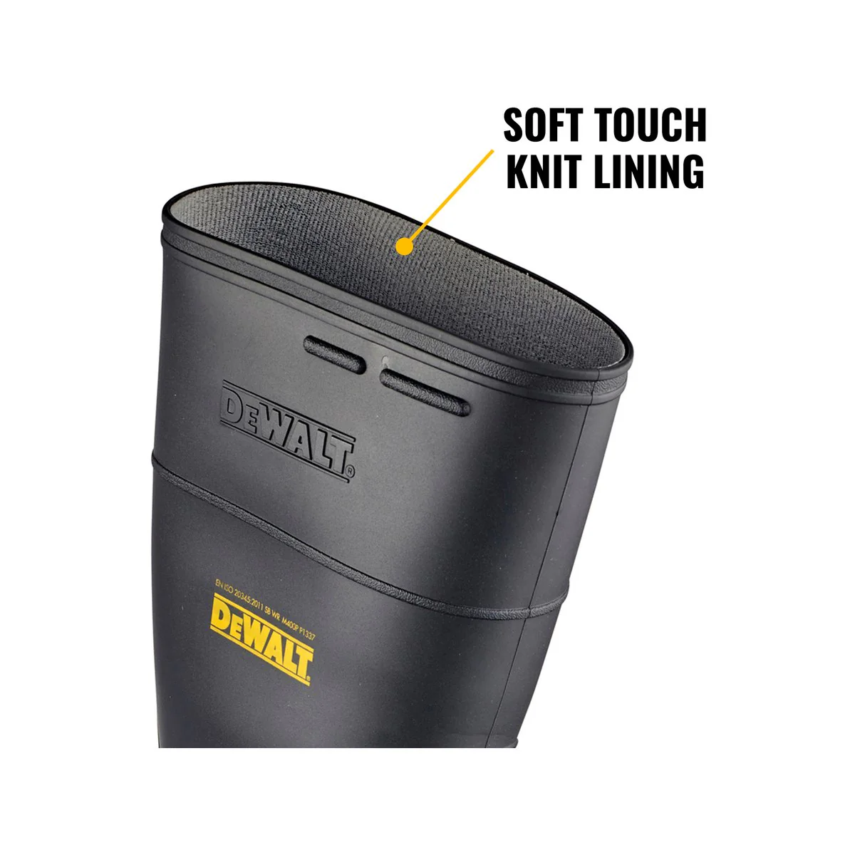 Dewalt Midland Pro Comfort Safety Gumboots Size 11 - PVC - Black - Durable, Anti-Slip - Image 4