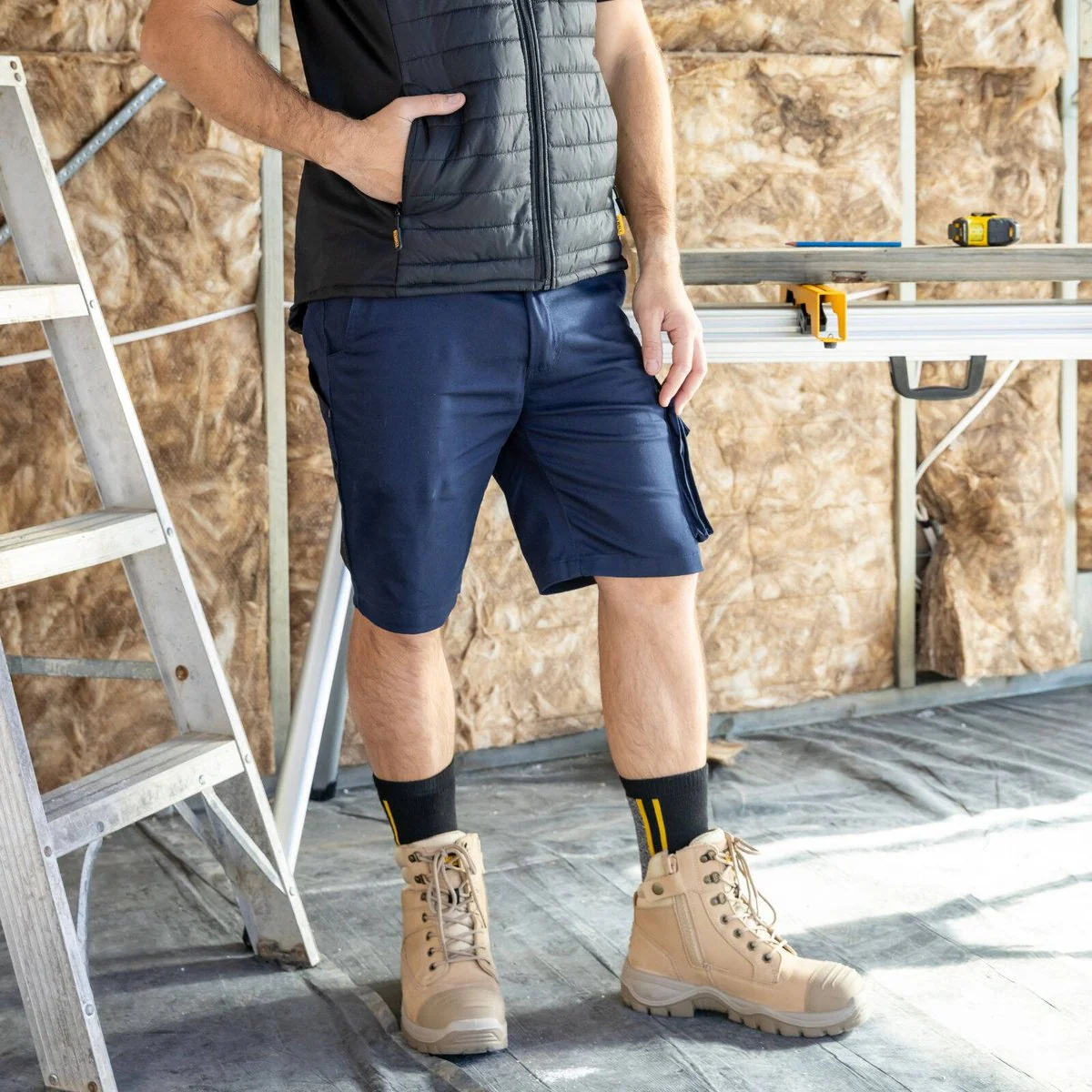 Dewalt Navy Bennington Prostretch Shorts Size 38 - Breathable Stretch Fabric - Durable Design - Image 2
