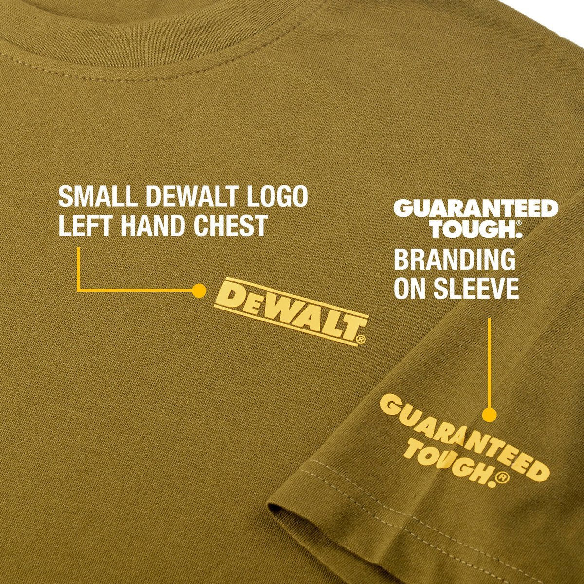 Dewalt Olive Typhoon Crew Neck Shirt XXL - 65% Cotton / 35% Polyester - UPF 50+ - Image 5