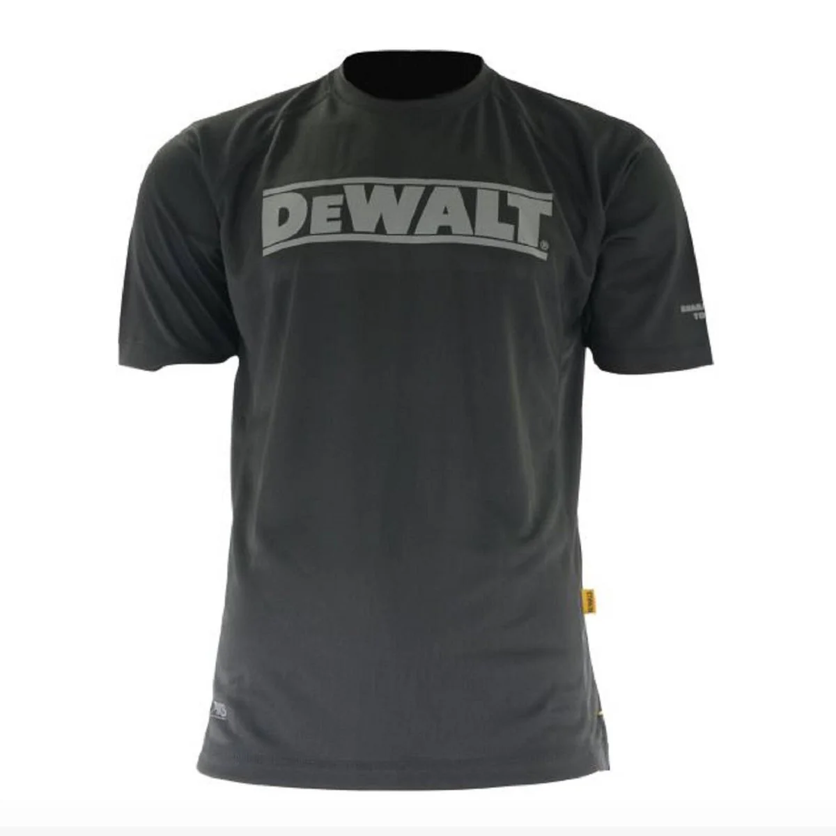 DEWALT Oxide Black Crew Neck Shirt Size S - Durable Cotton Blend - UPF 50+