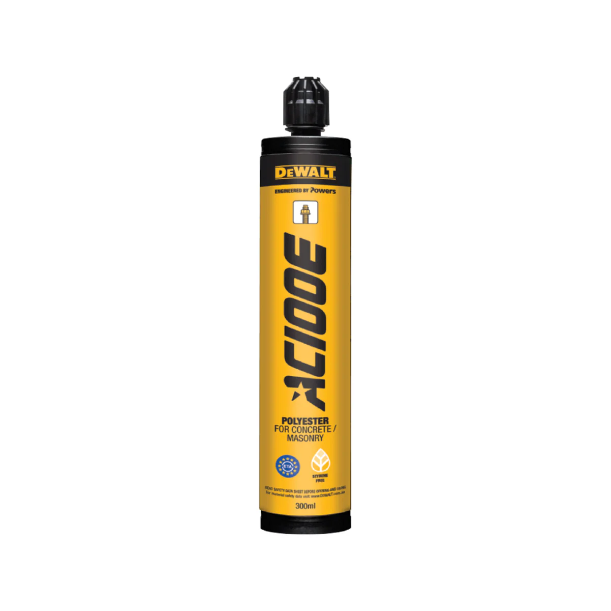 Dewalt AC100e Polyester Adhesive Anchoring System 300ml - 2-Component