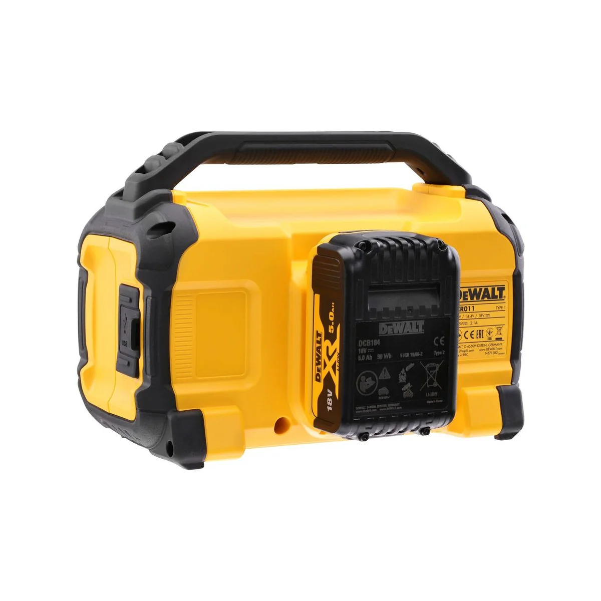 Dewalt Portable Bluetooth Speaker - Skin Only - Jobsite Durable - Image 4