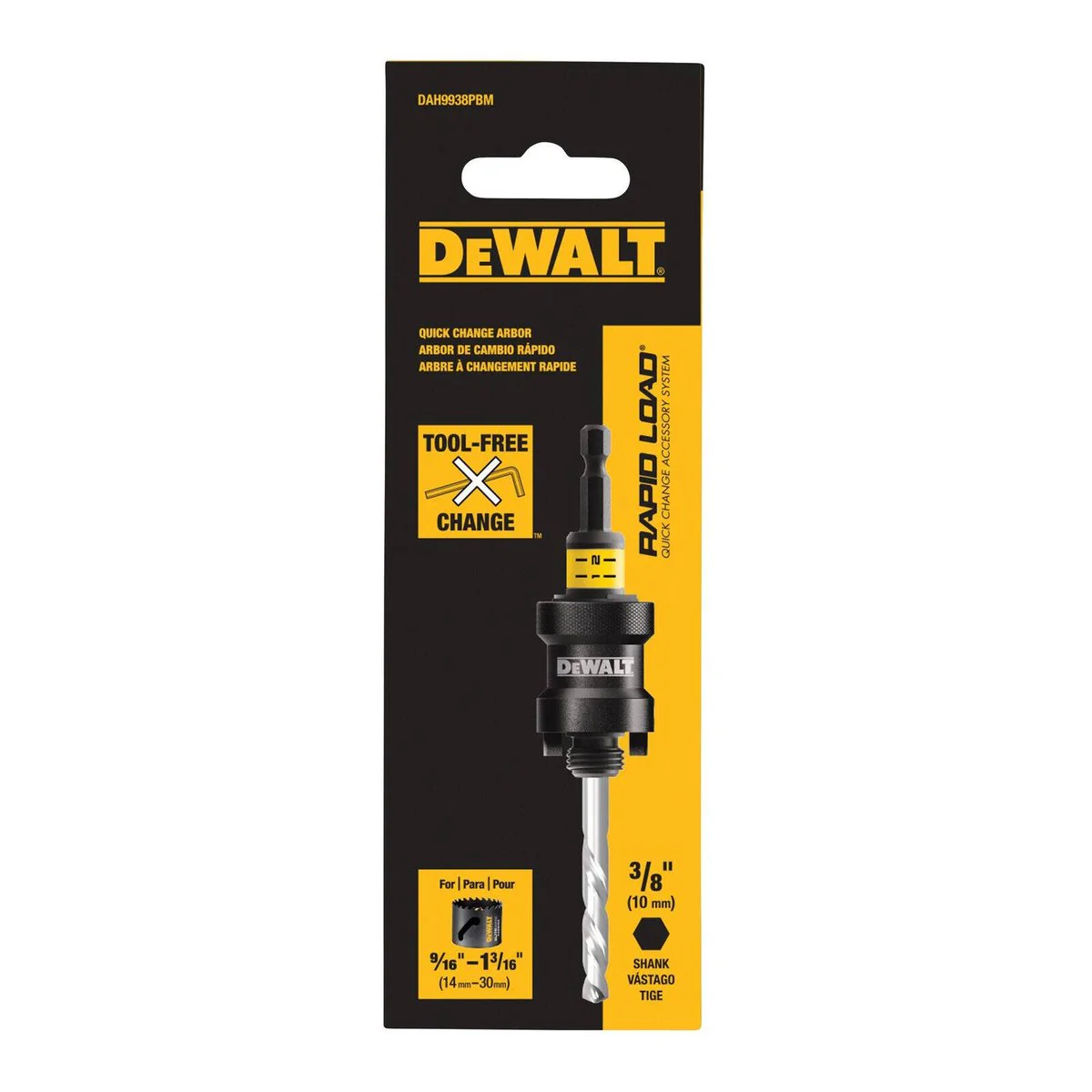 Dewalt Quick Change Holesaw Arbor 14-30mm 3/8" Shank - Quick Change Mechanism - Image 3
