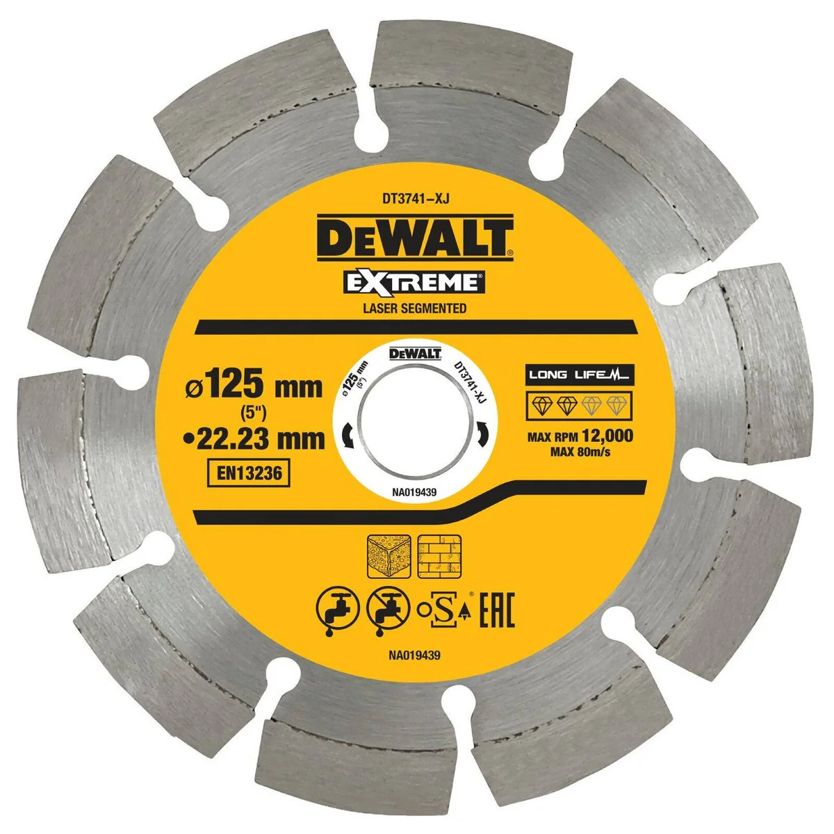 Dewalt Segmented Diamond Wheel - 125mm - All Purpose - Durable Cutting