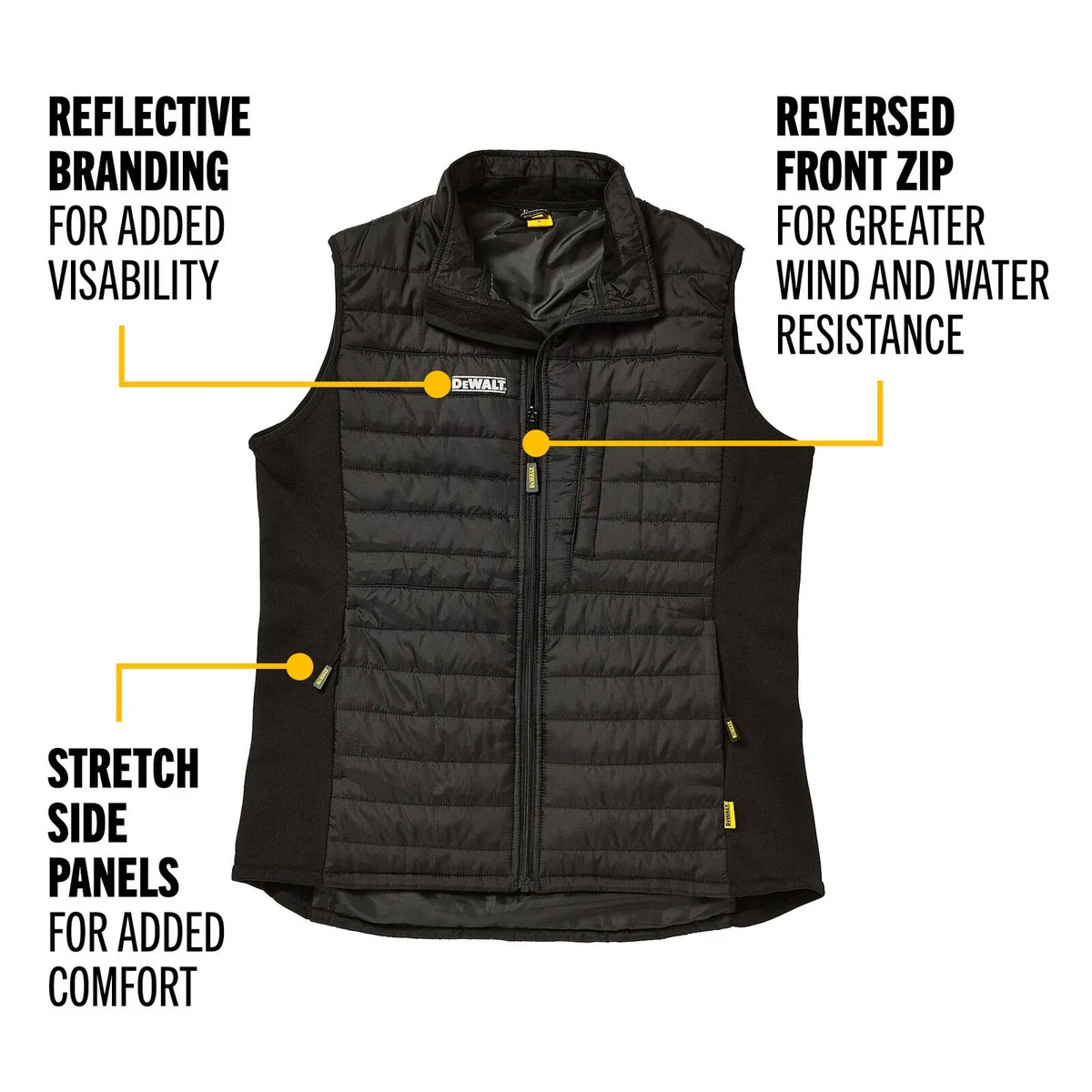 Dewalt Storm Vest M - Lightweight Insulation - Stretch Panels - Reflective - Image 3