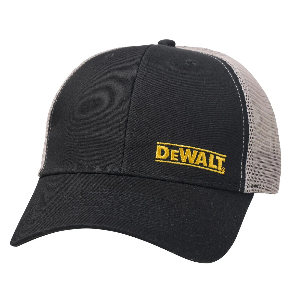 Dewalt Trucker Hat - Black Grey - Adjustable Fit - Breathable Mesh - One Size