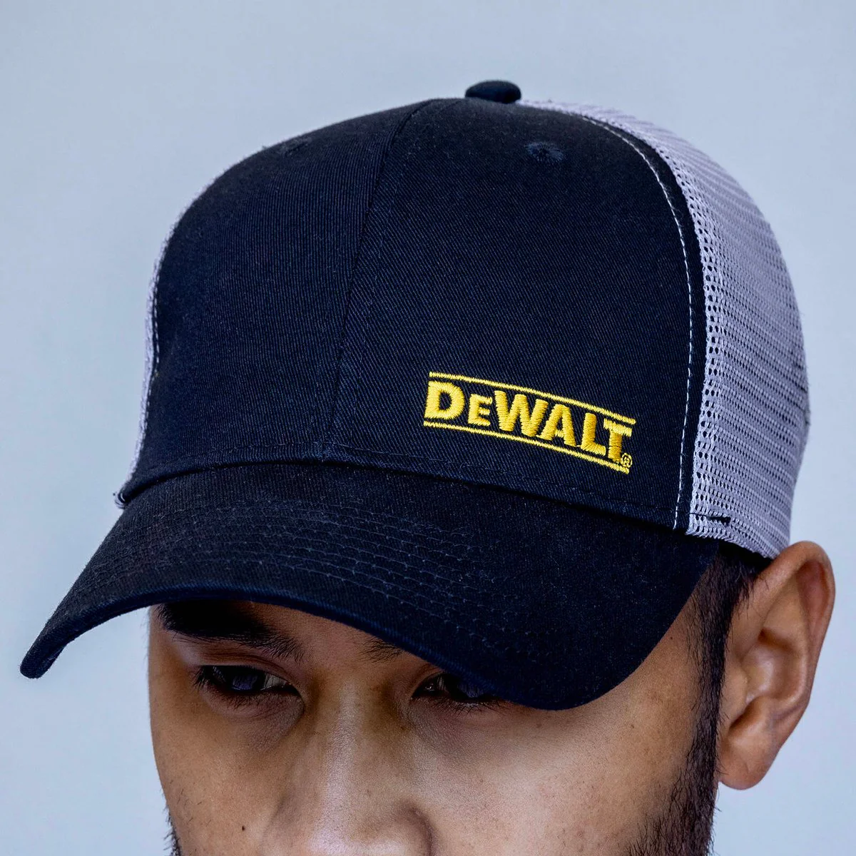 Dewalt Trucker Hat - Black Grey - Adjustable Fit - Breathable Mesh - One Size - Image 2