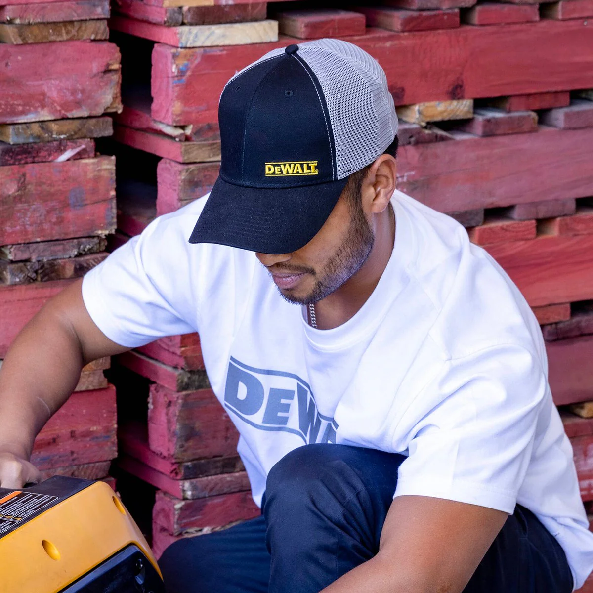 Dewalt Trucker Hat - Black Grey - Adjustable Fit - Breathable Mesh - One Size - Image 4