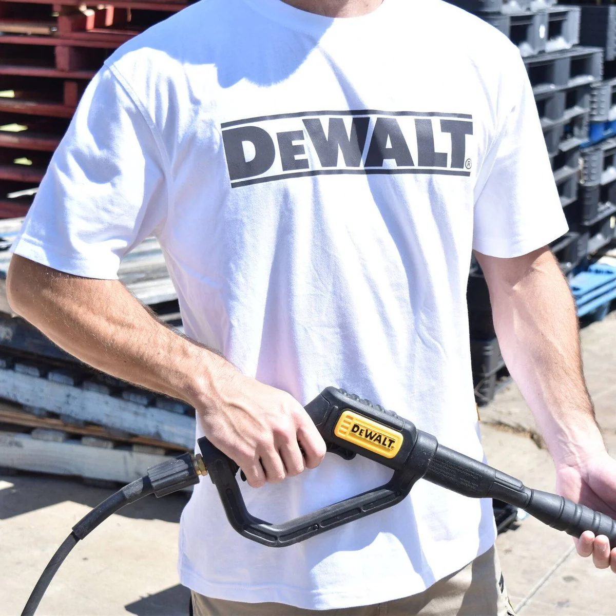 DEWALT White Oxide Crew Neck Shirt Size S - Durable Cotton Blend - UPF 50+ - Image 2