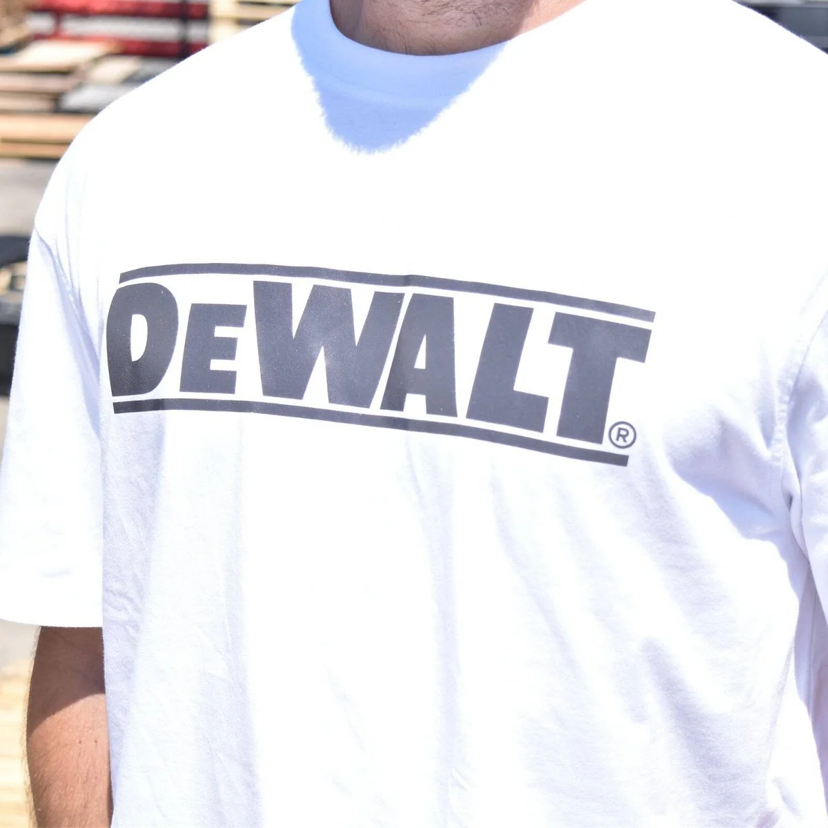 DEWALT White Oxide Crew Neck Shirt Size S - Durable Cotton Blend - UPF 50+ - Image 4