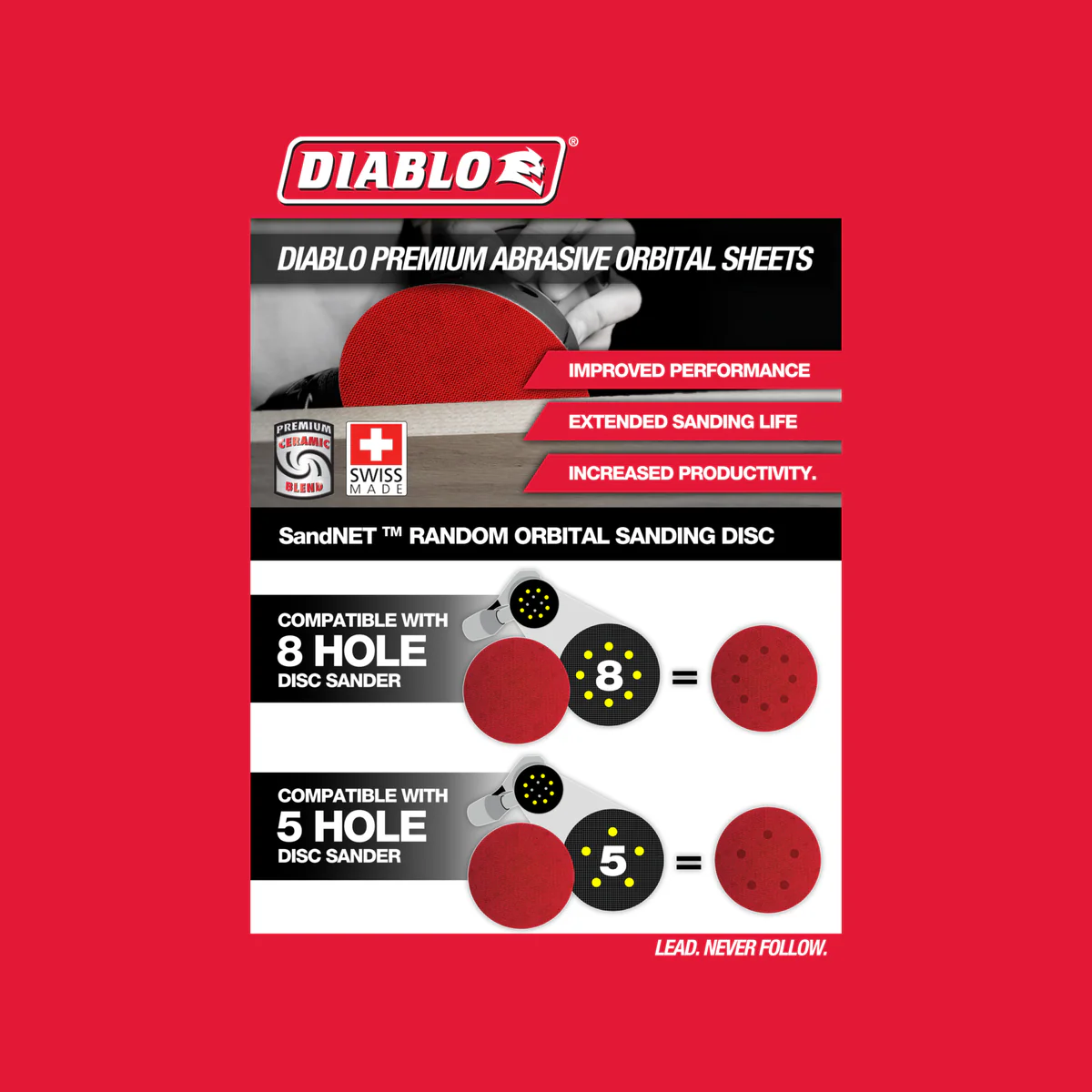 Diablo 150mm Orbital Sandnet Discs 10 Pack - 80 Grit - Clog-Reducing Design - Image 3
