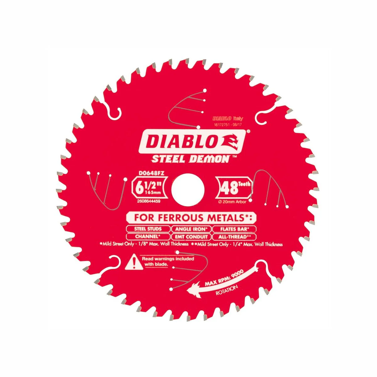 Diablo 165mm 48t Steel Demon Circular Saw Blade for Ferrous Metals - Image 2