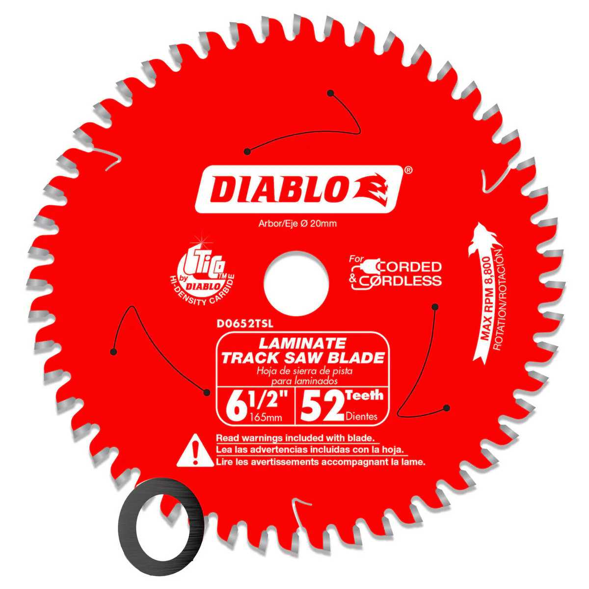 Diablo 165mm Laminatetrack Saw Blade 52t - TiCo Carbide - Precision Cutting - Image 2