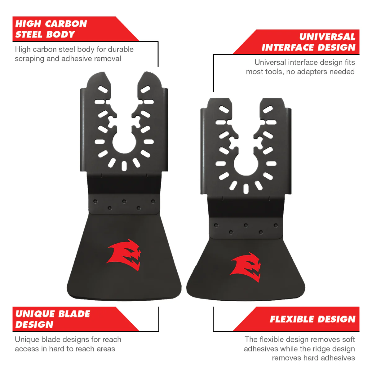 Diablo 2 Piece High Carbon Steel Multi Tool Scraper Set 50mm - Adhesive Removal - Image 3
