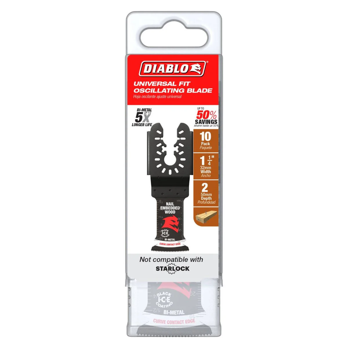 Diablo 30mm Bi-Metal Demo Demon OMT Blades for Nail Embedded Wood - 10 Pack - Durable & Precise
