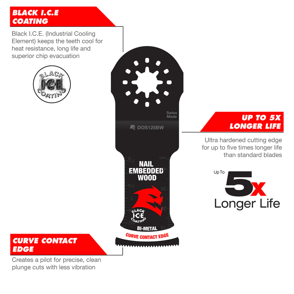 Diablo 32mm Starlock Bi Metal Multi Tool Blade - Nail Embedded Wood - 3 Pack - Ultra-Hardened Edge - Image 3