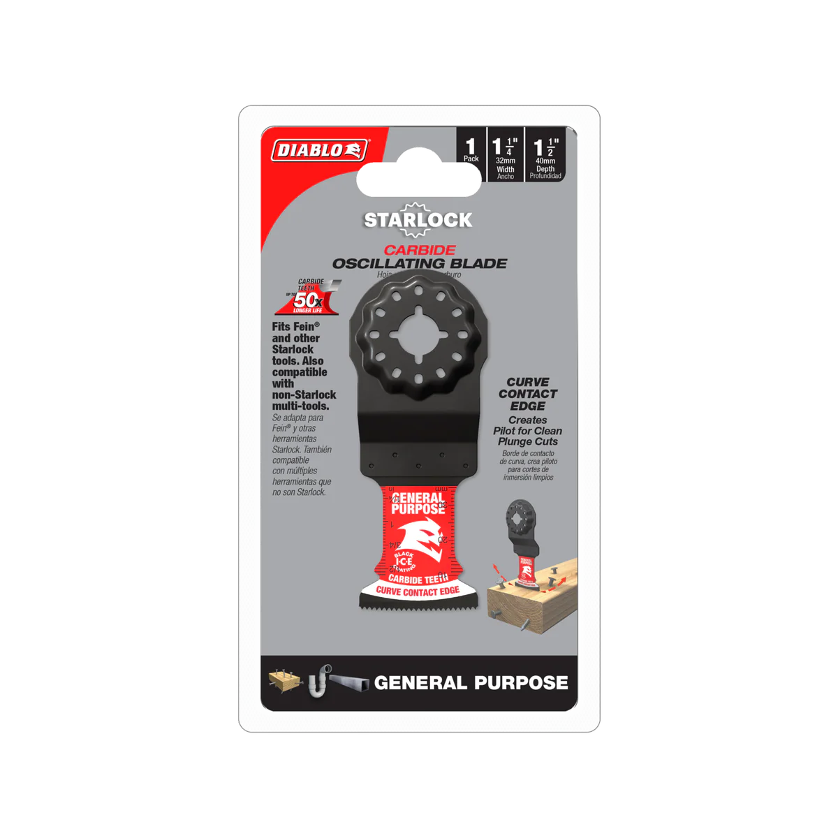 Diablo 32mm Starlock Oscillating Blade - General Purpose - Carbide Teeth - Durable