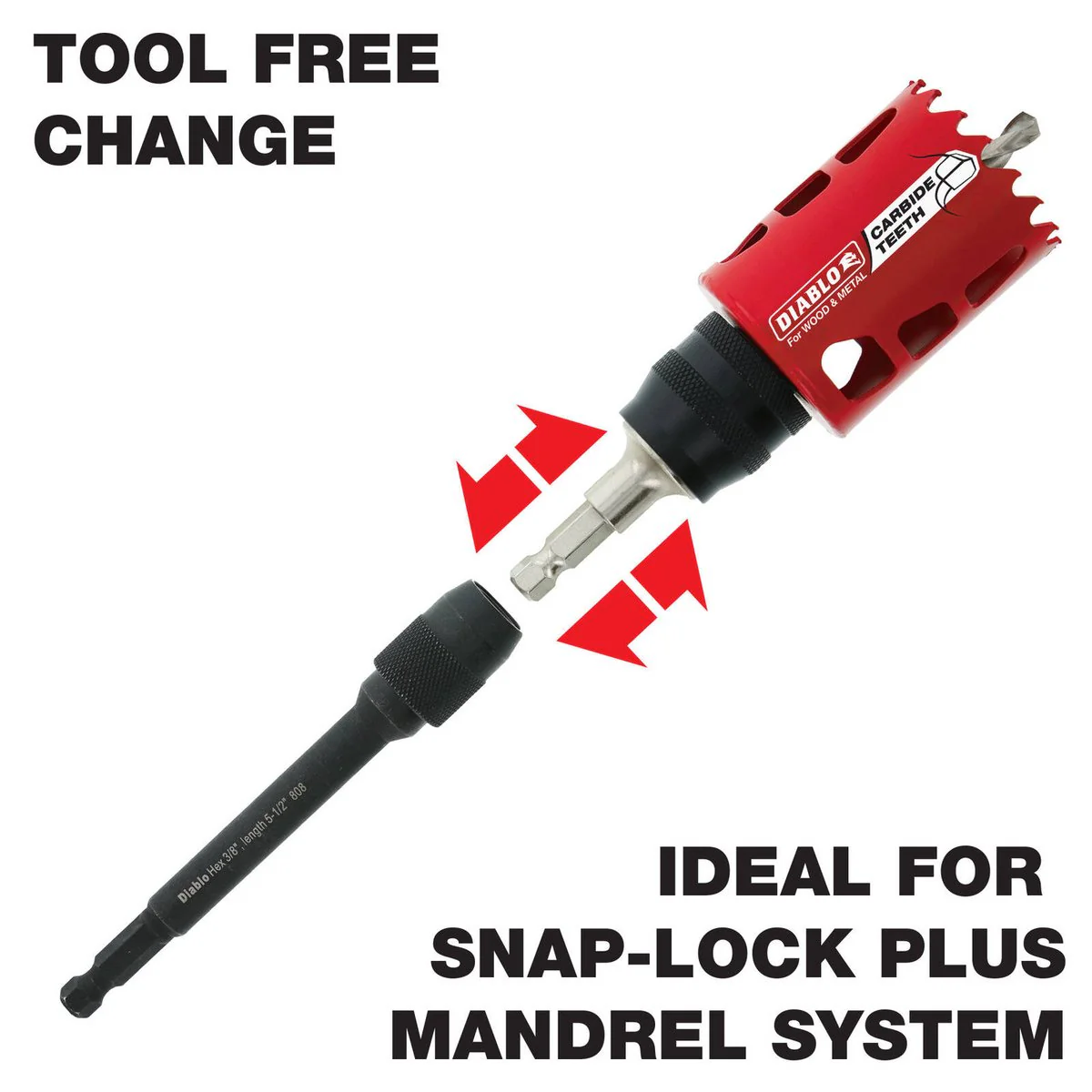 Diablo 450mm Universal Extension for Drills - Quick-Change - Durable - Image 4