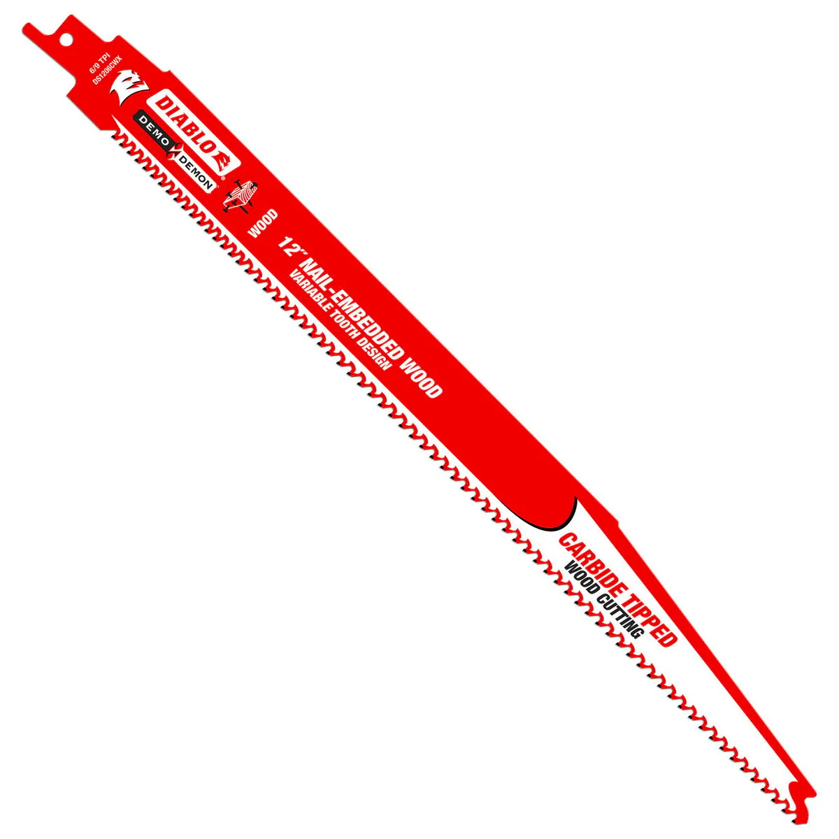 Diablo 12" Demo Demon Reciprocating Saw Blade - Nail Embedded Wood - Red - Image 2