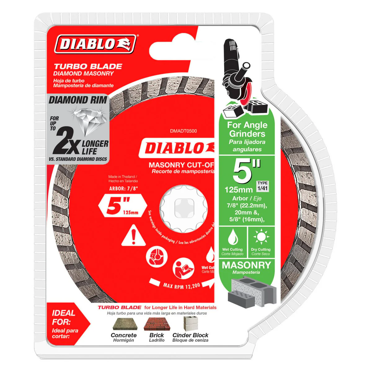 Diablo Diamond Disc 5" Turbo Cut Off - 5" Diamond - High Performance Cutting