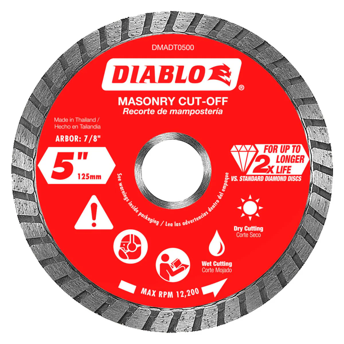 Diablo Diamond Disc 5" Turbo Cut Off - 5" Diamond - High Performance Cutting - Image 2