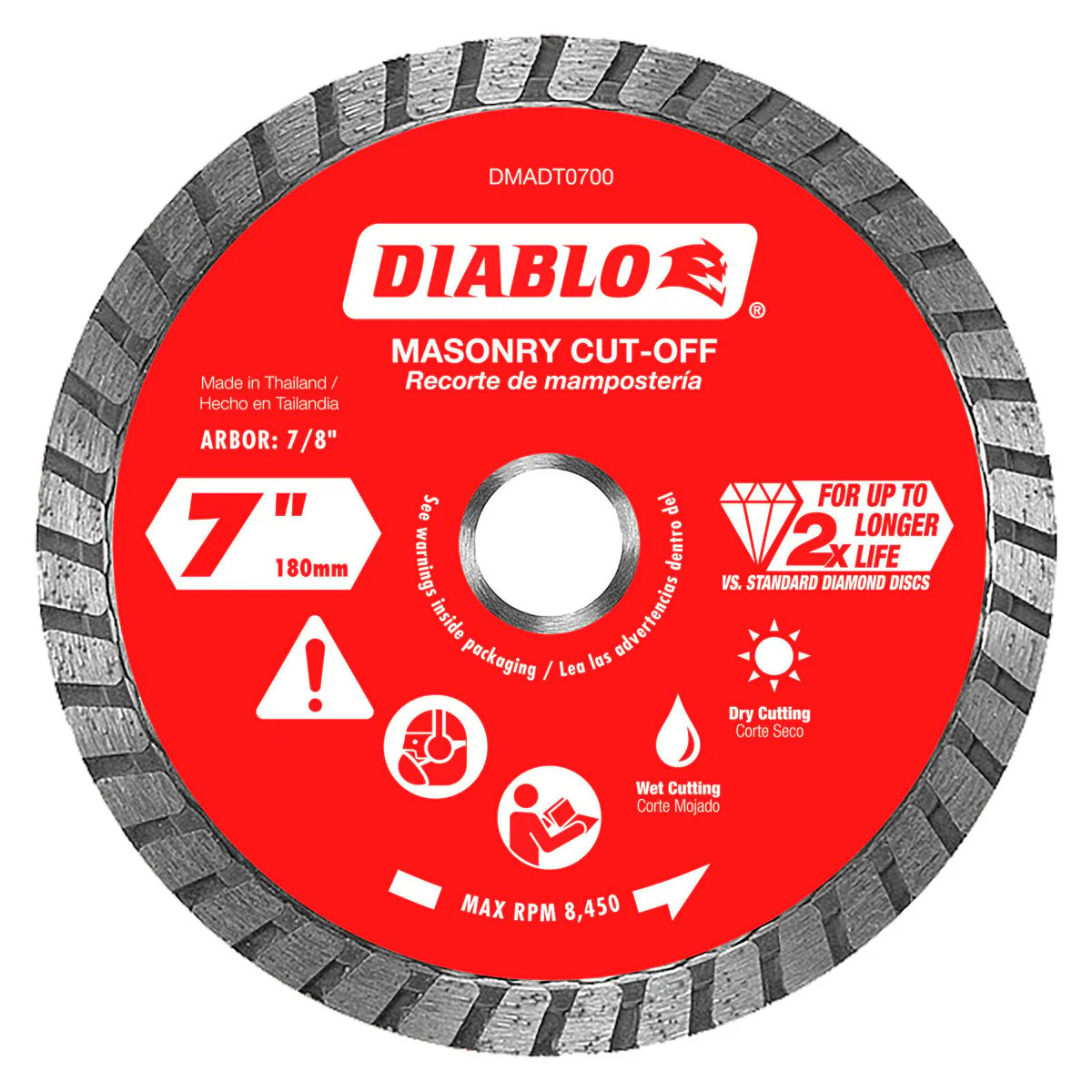 Diablo Diamond Disc 7" Turbo Cut Off - Diamond - High Performance - Durable - Image 2