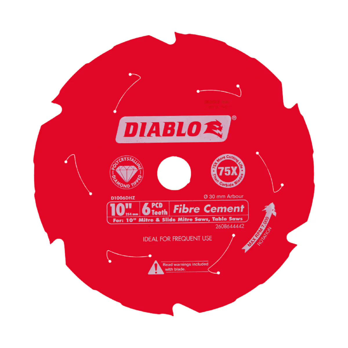Diablo Fibre Cement Blade - 254mm - PCD - Long Life - Image 2