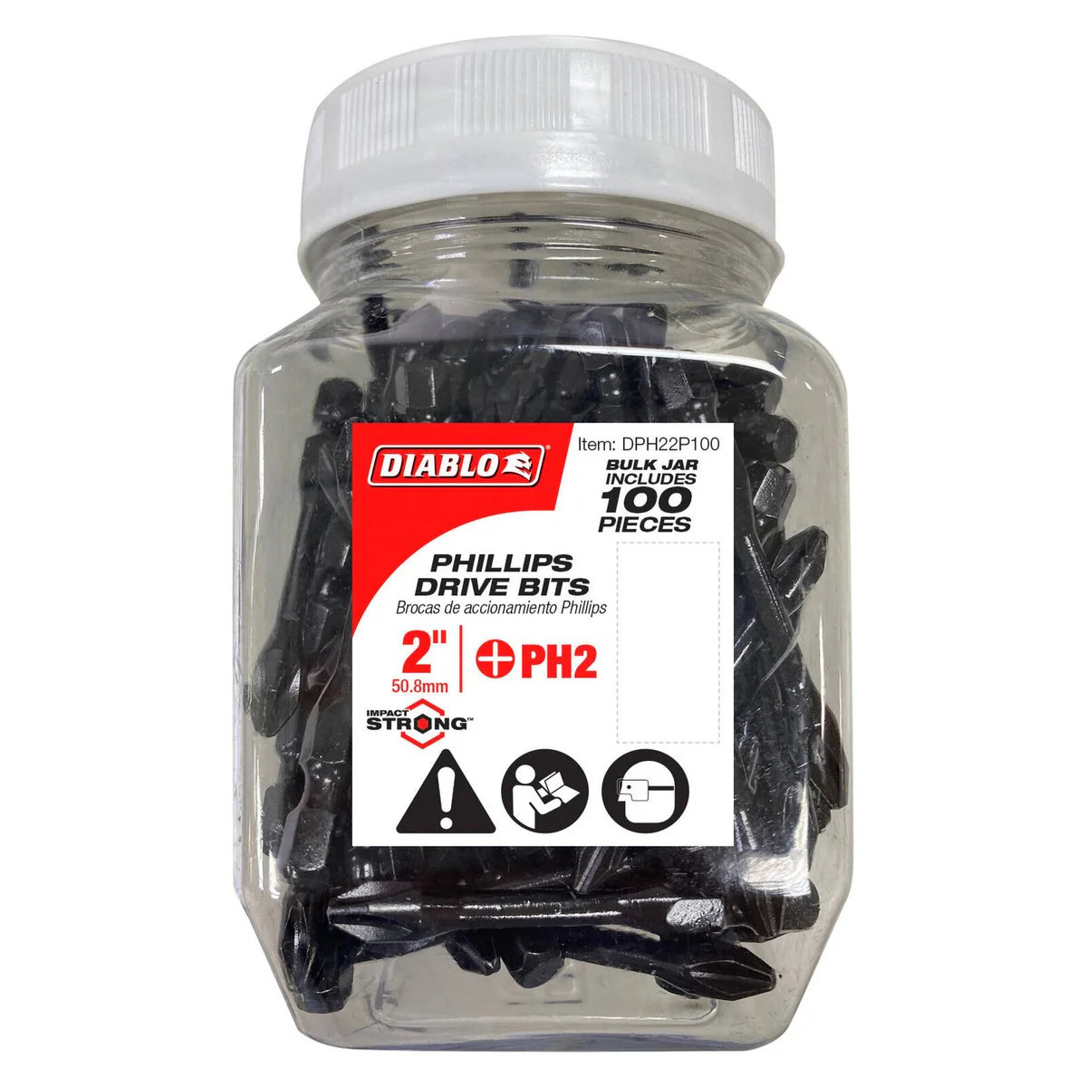Diablo Power Bit PH2 2" - 100 Pack - Extreme Durability & Impact Resistance