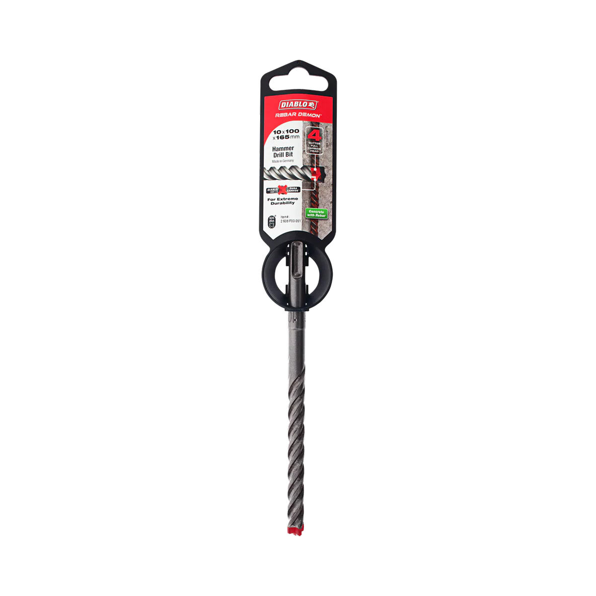 Diablo Rebar Demon SDS-Plus Hammer Drill Bit 10 x 165mm - Dura-Carbide™