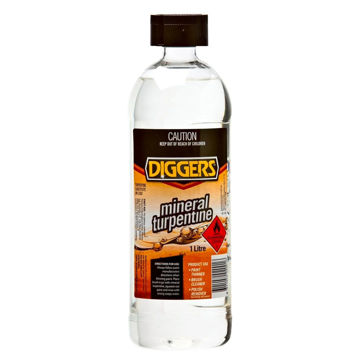 Digger Mineral Turpentine 1L - Low Aromatic Solvent for Thinning & Cleaning