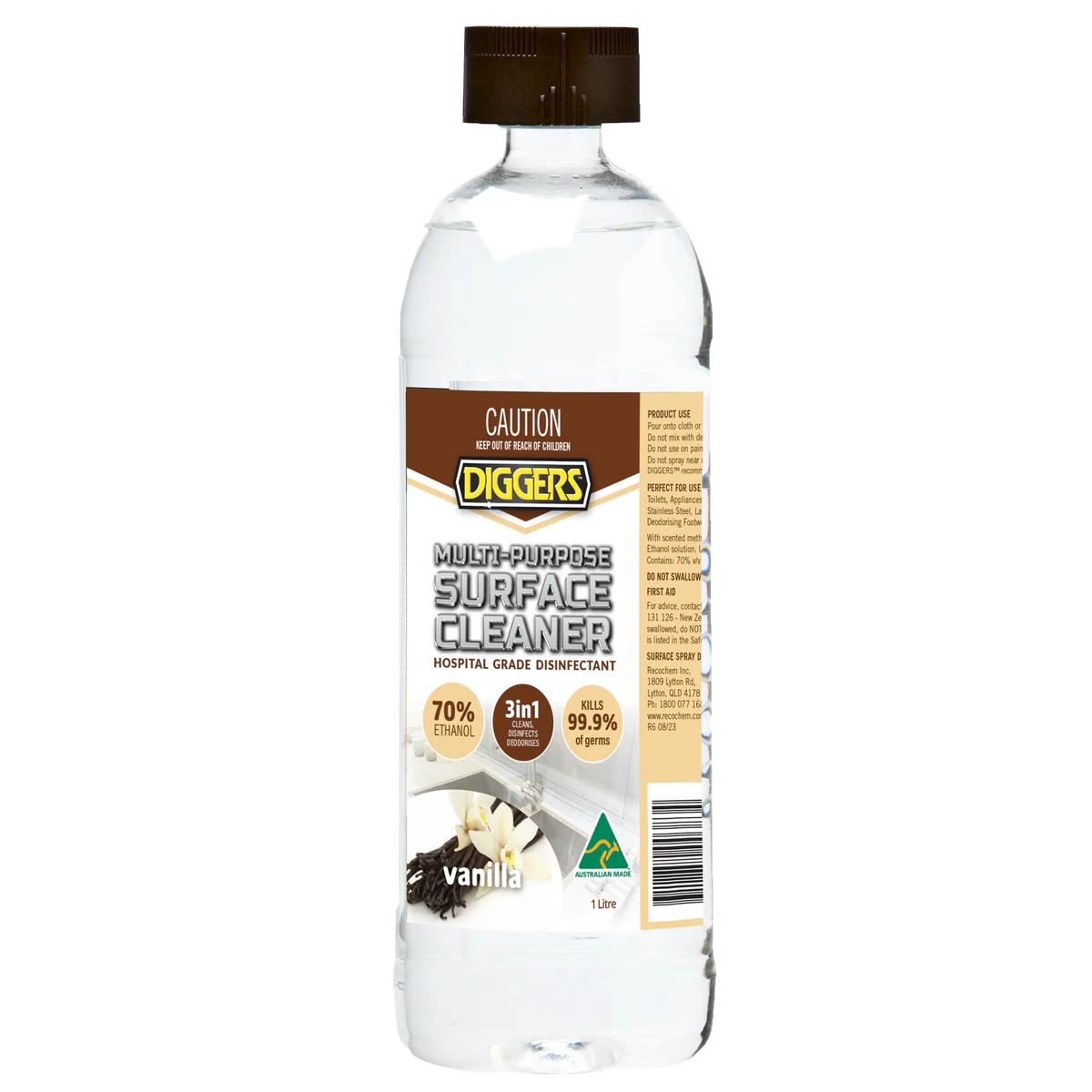 DIGGERS Multi-Purpose Surface Cleaner - 1L - Denatured Alcohol - Antibacterial
