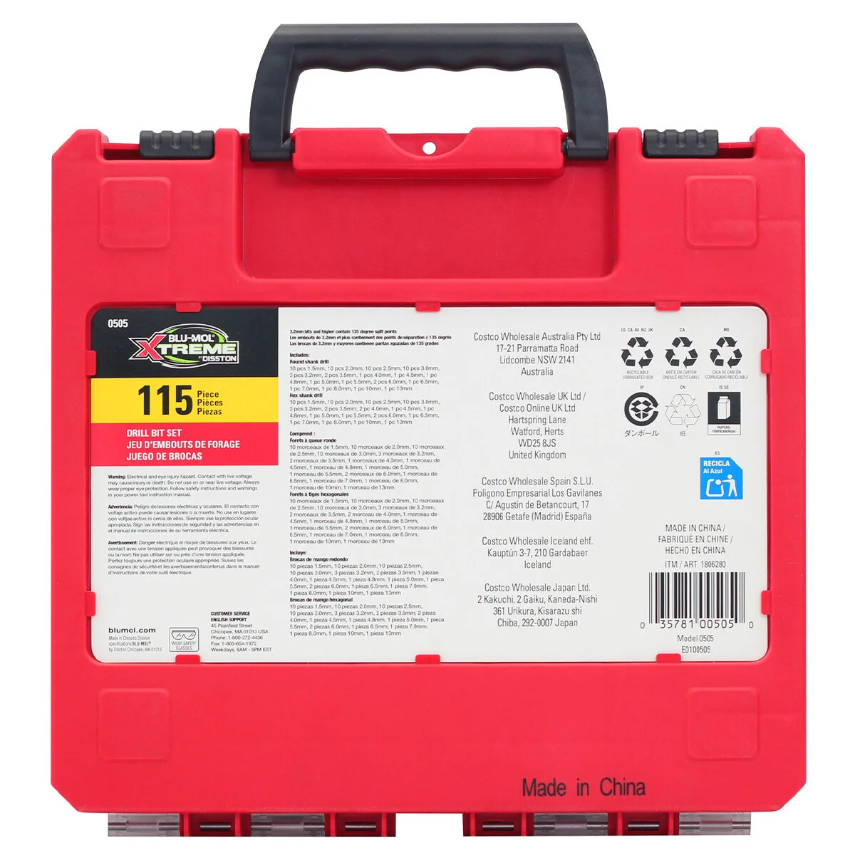 Disston Blu-Mol Xtreme 115pc Titanium Drill Bit Set Hex & Round Shank E0100505 - Image 2