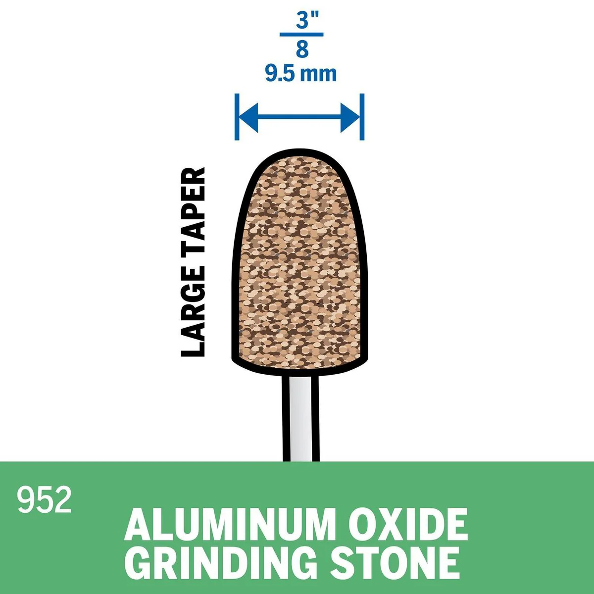 Dremel Aluminium Oxide Grinding Stone 9.5mm Orange - Image 3