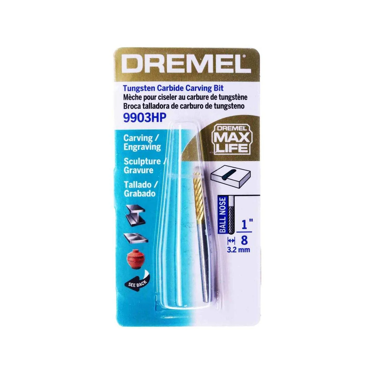 Dremel Tungsten Carbide Cutter 3.2mm - 9903 - Silver - 1 Pack