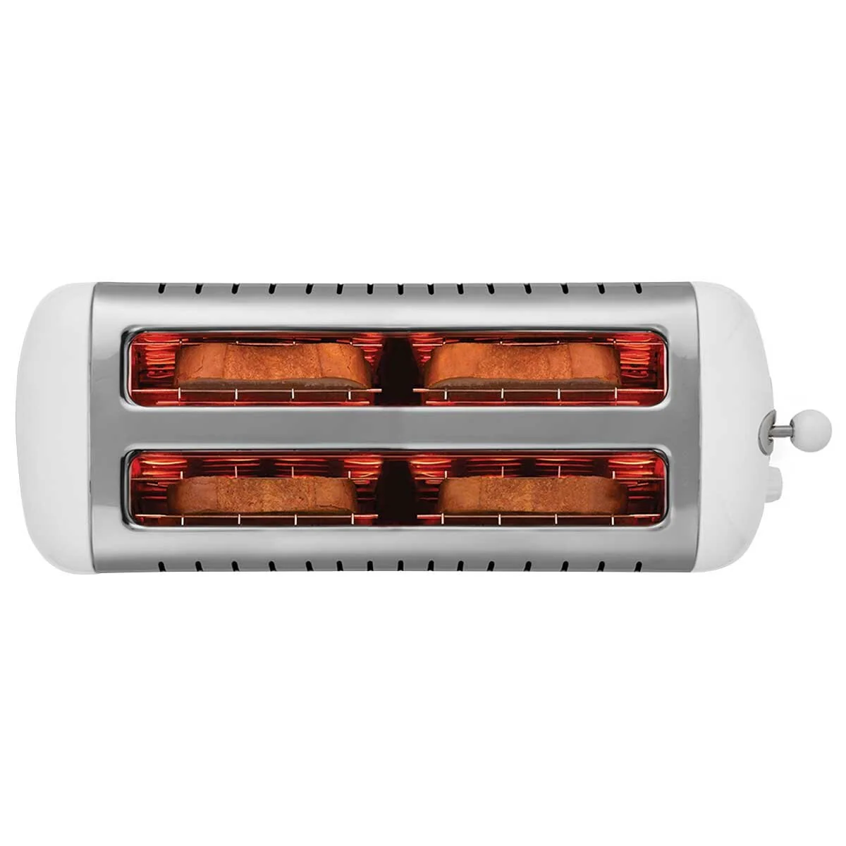 Dualit Long Slot Lite Toaster DU46031 260mm Gloss White Stainless Steel - Image 4