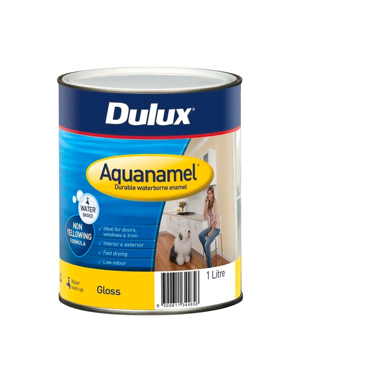 Dulux 1L Extra Bright Gloss Aquanamel Enamel Paint - Water-Based Acrylic