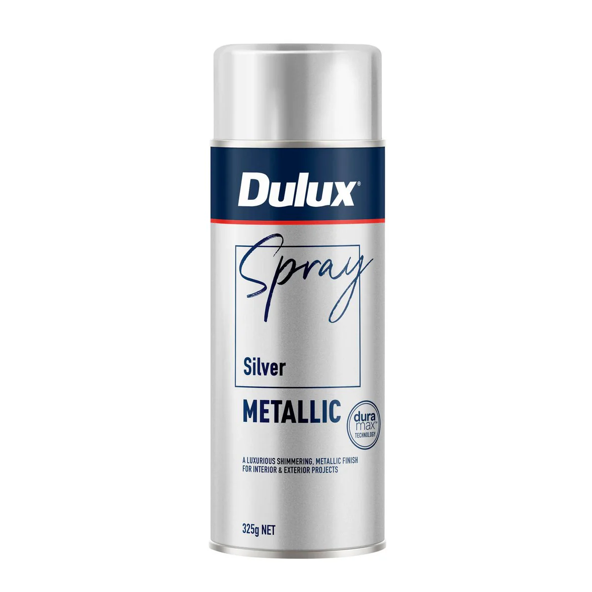 Dulux 325g Silver Metallic Effects Spray Paint - 325g - Smooth Finish - Quick-Drying