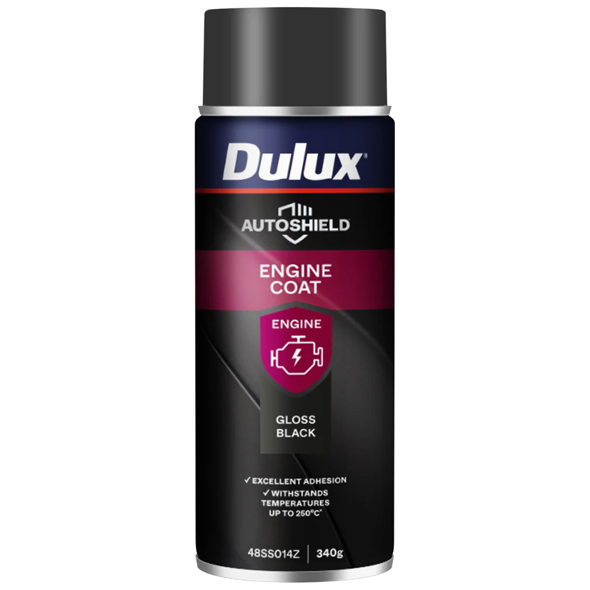 Dulux 340g Autoshield Engine Coat Spray Paint - Gloss Black - High-Temperature Resistance
