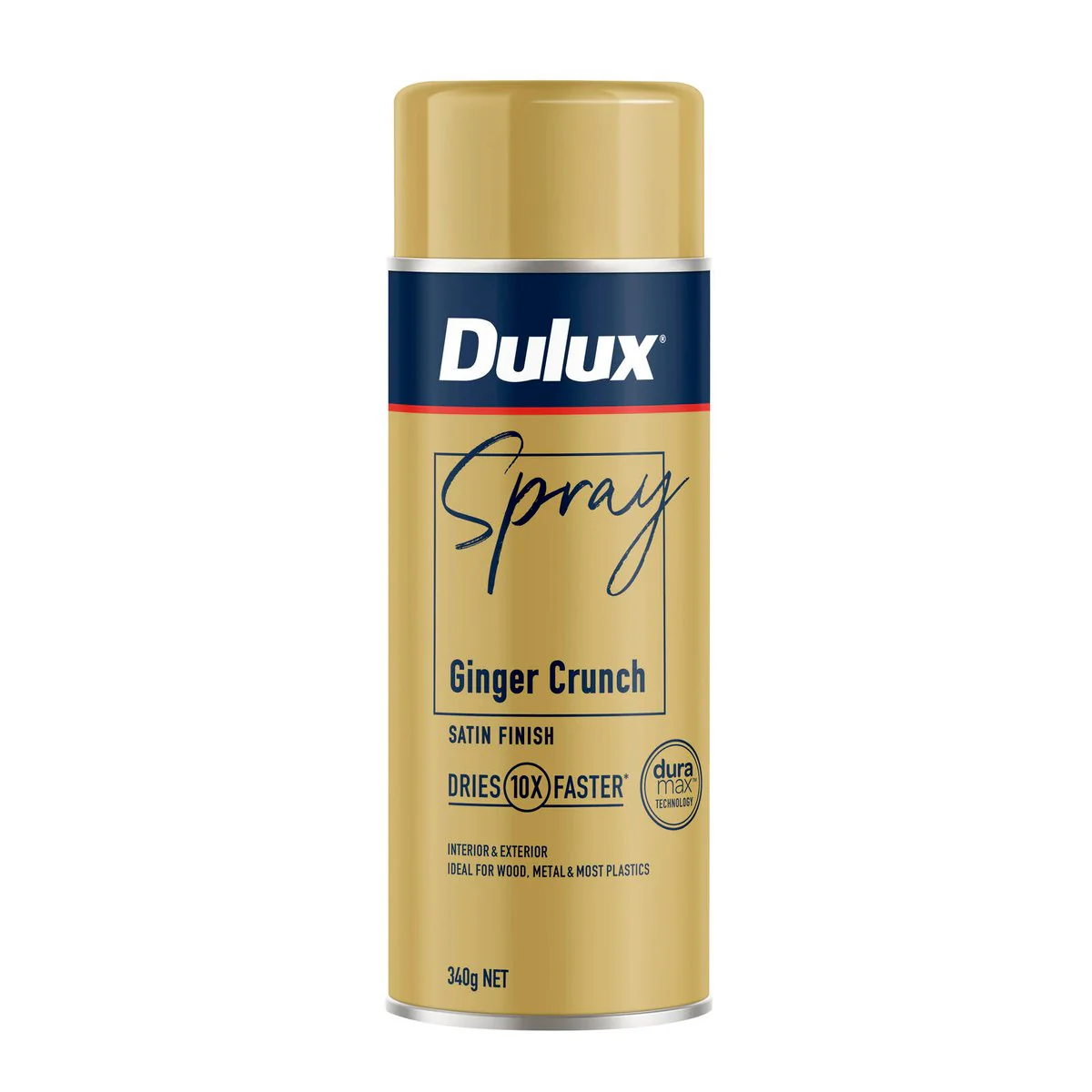 Dulux 340g Satin Spray Paint - Ginger Crunch - Fast Drying - Self Priming