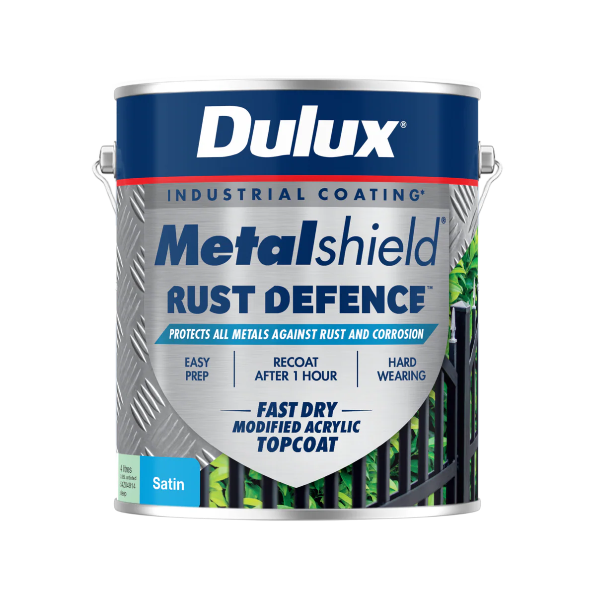 Dulux 4L Deep Base Satin Metalshield Rust Defence - 176mm x 193mm - Fast Drying