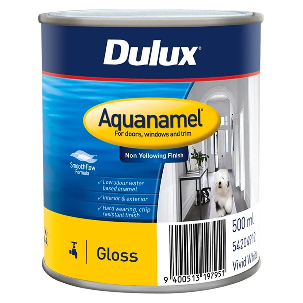 Dulux Aquanamel Gloss - 500ml - Water-Based - Hard Wearing Finish