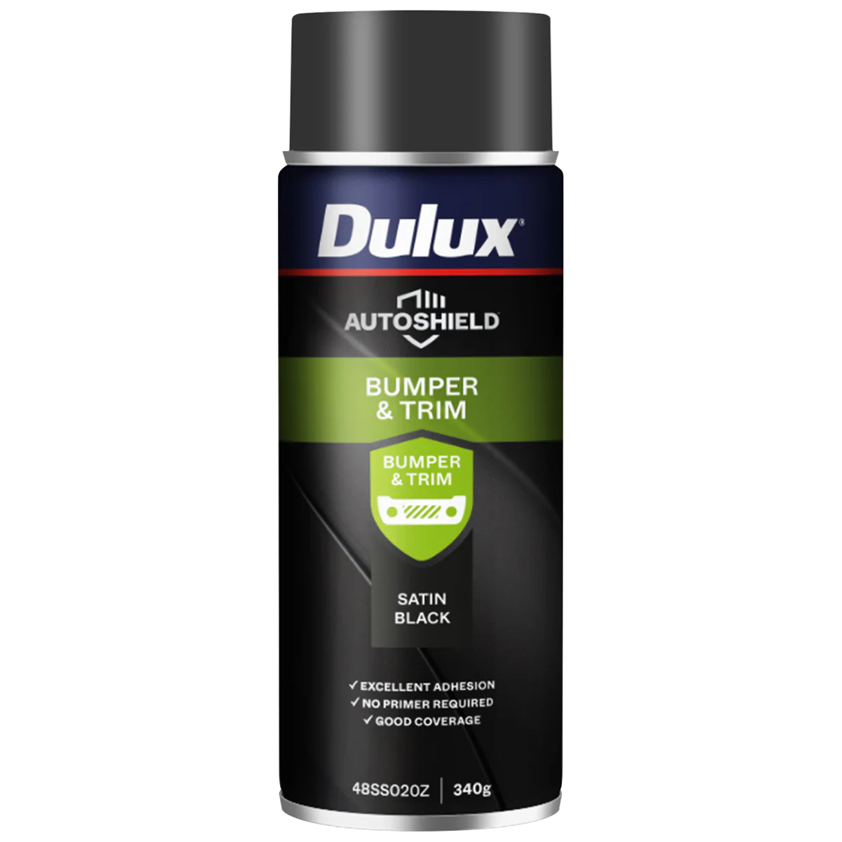 Dulux Autoshield Spray Paint - 340g Satin Black Bumper - Durable Finish