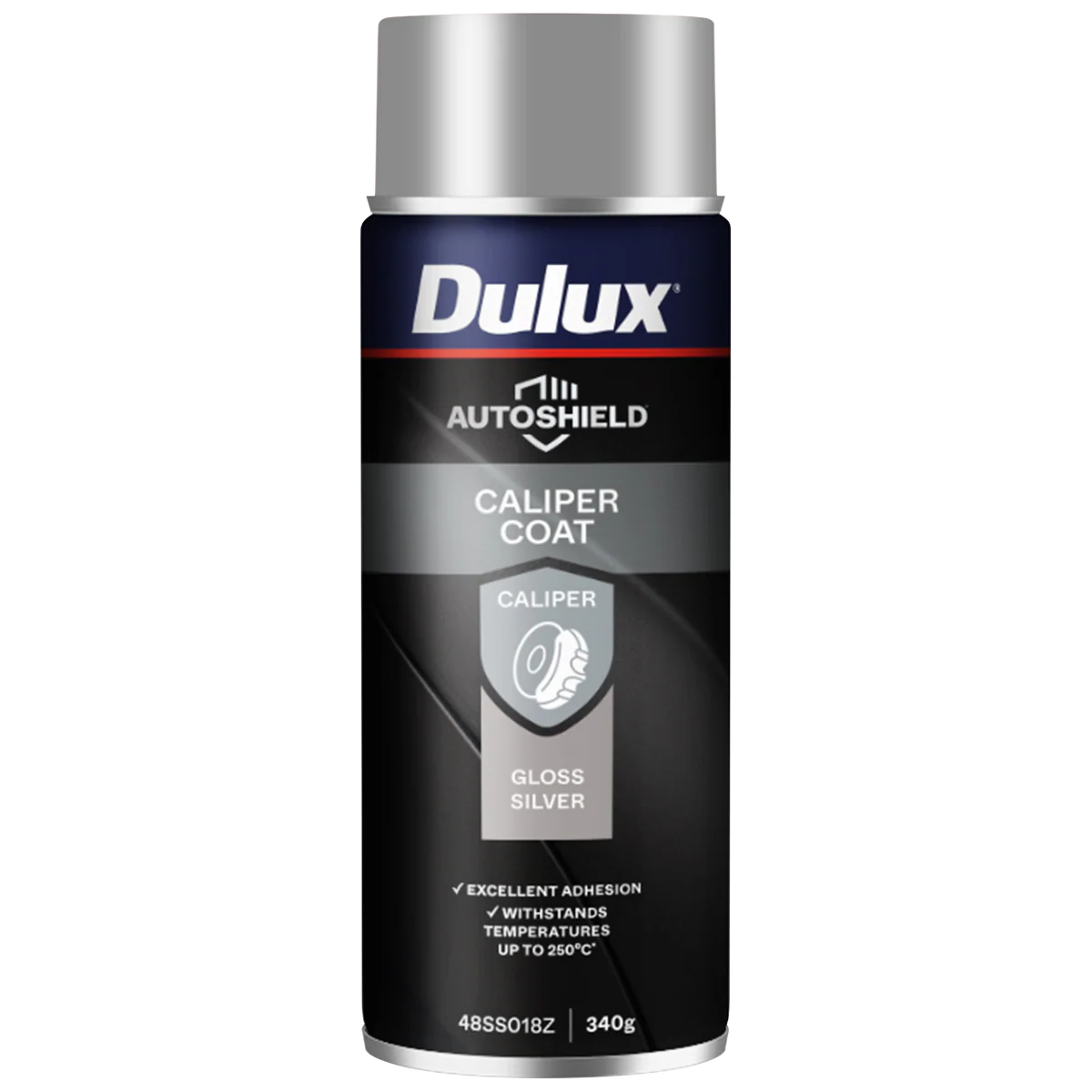 Dulux Autoshield Spray Paint 340g Silver Caliper - High Adhesion - 250°C Resistance