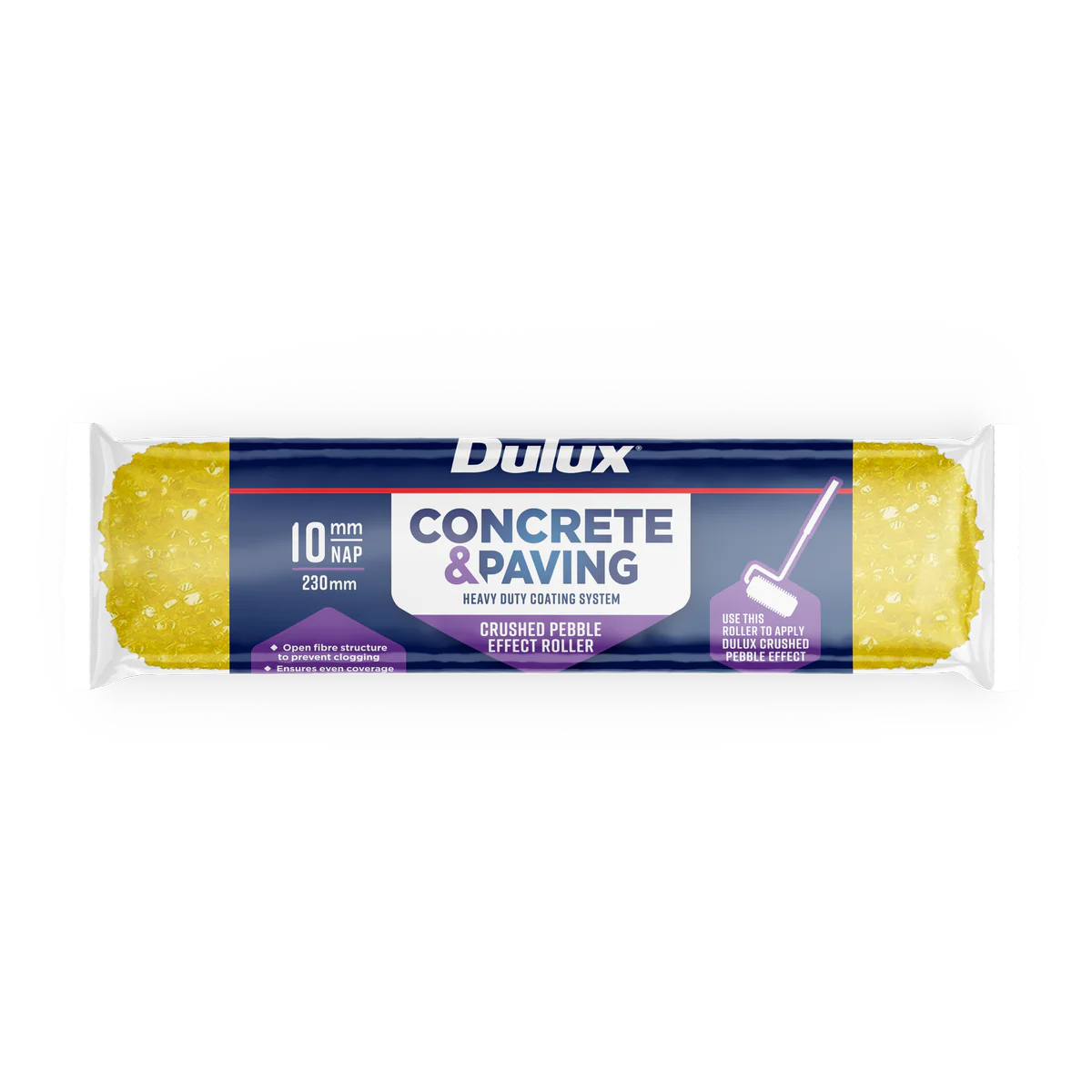 Dulux Concrete and Paving Crushed Pebble Effect Roller Unit - 230mm - Durable Polyester Fibres - Even Coverage