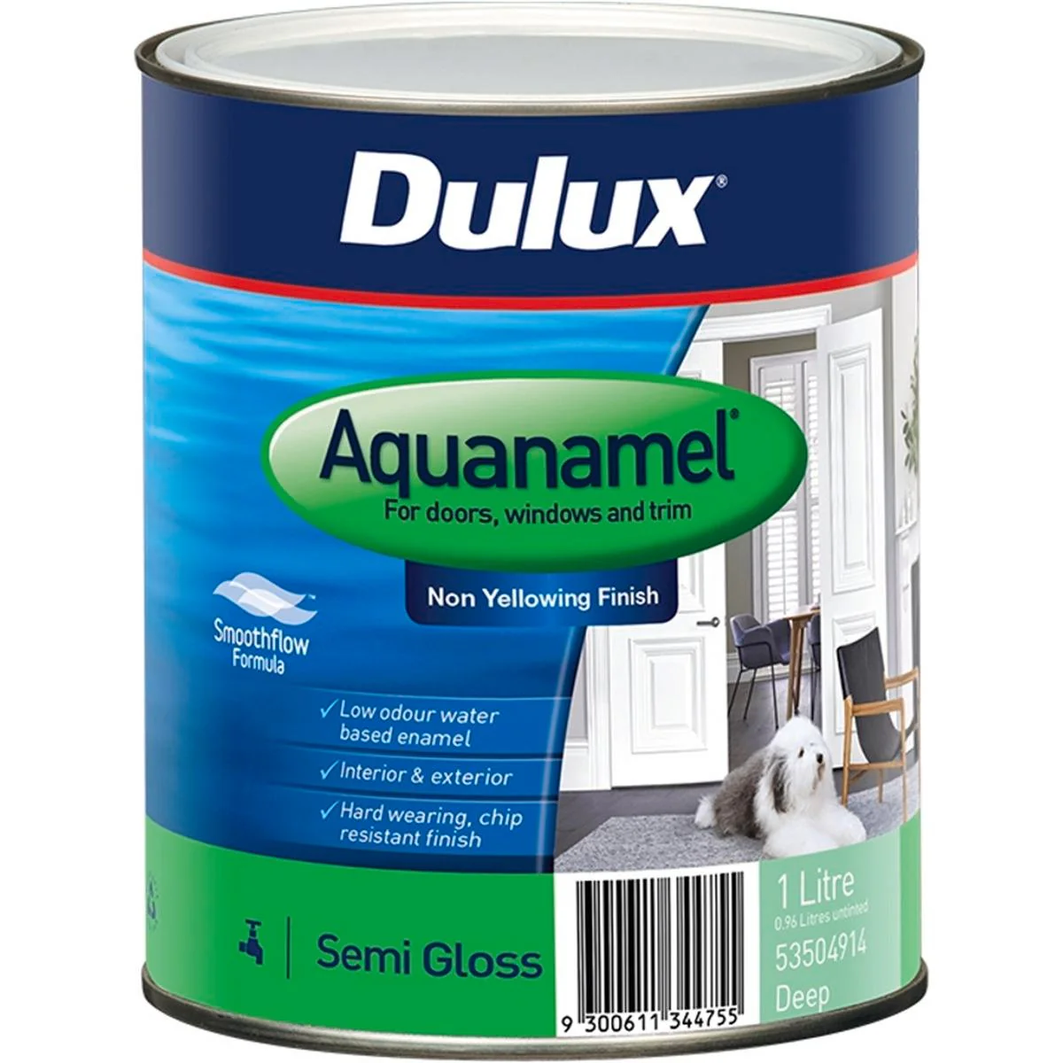 Dulux Enamel Paint - 1L - Deep - Water Based - Fast Drying Semi Gloss