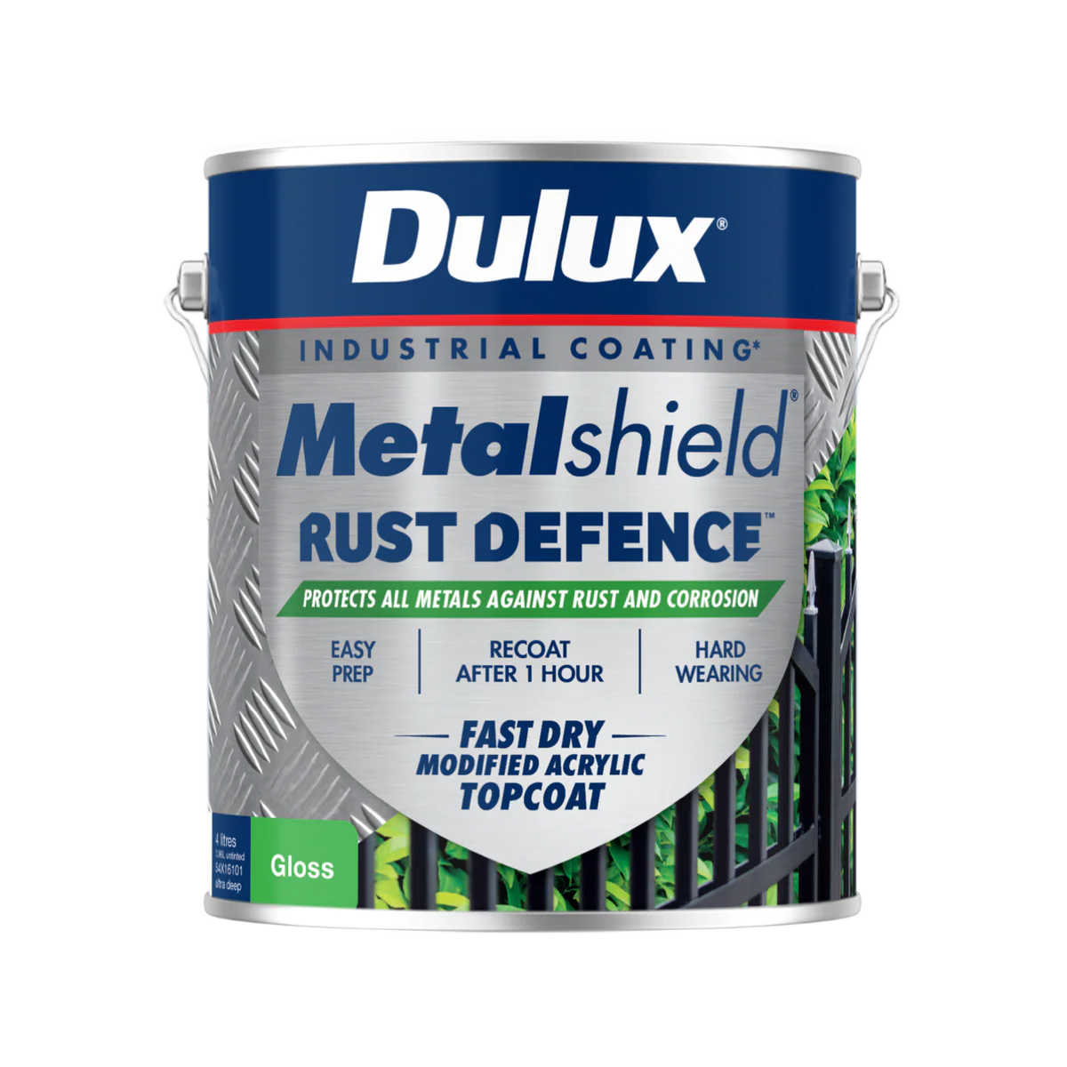 Dulux Metalshield Defence Gloss 4L - Ultra Deep Base - Rust Protection