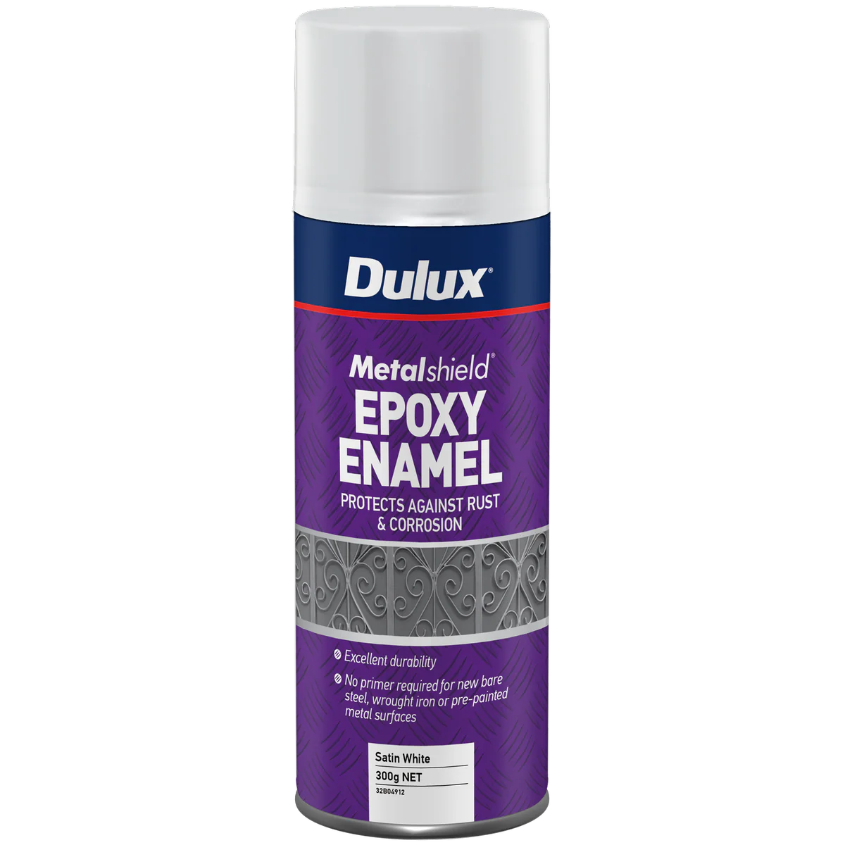 Dulux Metalshield Epoxy Enamel - 300g - Satin White - Rust Protection
