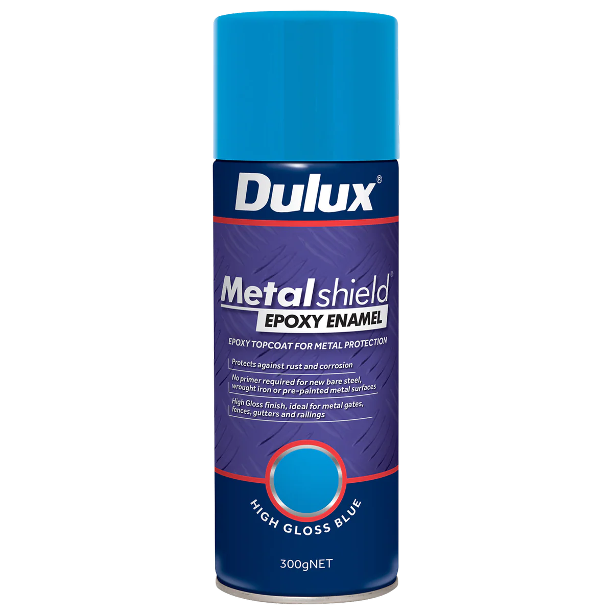 Dulux Metalshield Epoxy Enamel Gloss Spray Paint 300g Blue Durable Finish