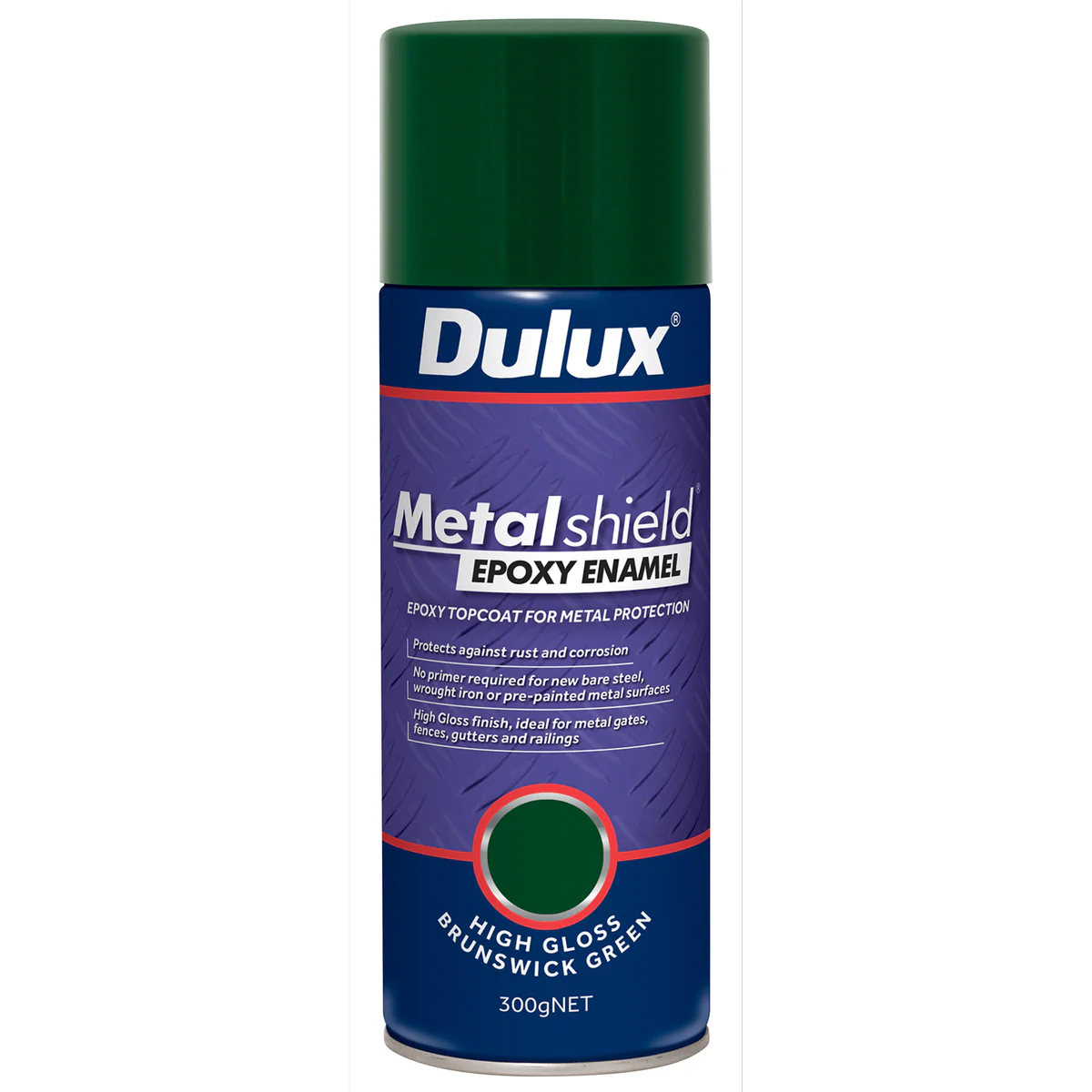 Dulux Metalshield Epoxy Enamel Gloss Spray Paint 300g Brunswick Green